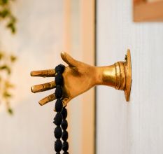 Brass Gold Hand Shape Wall Hook