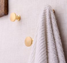 Gold Round Shape Brass Modern Wall Hooks-3 Pieces