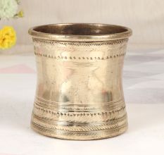 Plain Elegant Brown Brass Panchpatra Pot for Vintage Collection