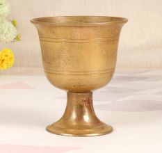 Handcrafted High-Quality Brass Flower Pot in Cup Shape