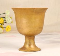 Handcrafted Premium Brass Flower Pot in Cup Shape for Decor