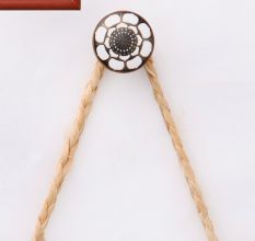 Ceramic Modern Floral Wall Hook In Golden