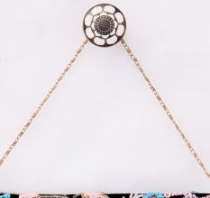 Ceramic Modern Floral Wall Hook In Golden