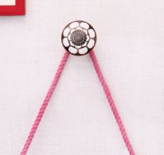 Ceramic Modern Floral Wall Hook In Golden