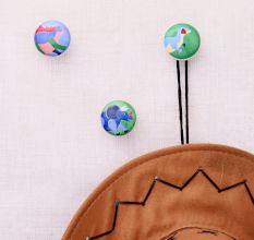 Multicolor Ceramic Flat Animal Design Wall Hooks-3 Pieces
