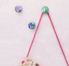 Multicolor Ceramic Flat Animal Design Wall Hooks-3 Pieces