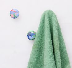 Multicolor Ceramic Flat Animal Design Wall Hooks-3 Pieces