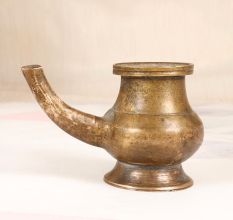 Indian Vintage Brass Holy Water Pot with Spout for Rituals