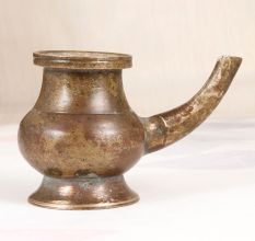 Indian Vintage Brass Holy Water Pot with Spout for Rituals