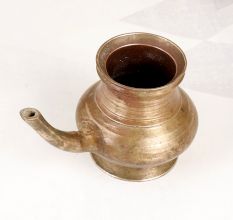 Handmade Indian Holy Brass Water Pot with Spout for Decoration