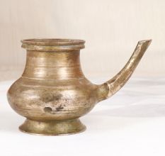 Handmade Indian Holy Brass Water Pot with Spout for Decoration