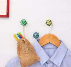 Multicolor Floral Parent Iron Wall Hooks-3 Pieces