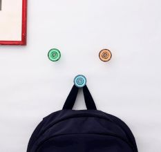 Multicolor Wheel Iron Wall Hooks-3 Pieces