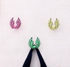 Multicolor Angel Wings Iron Wall Hooks-3 Pieces