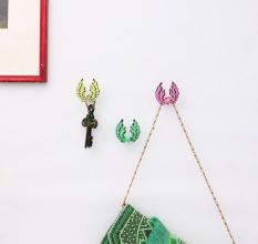 Multicolor Angel Wings Iron Wall Hooks-3 Pieces