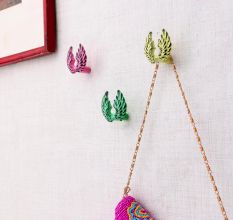 Multicolor Angel Wings Iron Wall Hooks-3 Pieces