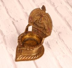 Handmade Holy Finest Brass Gajlaxmi Oil Lamp for Prayer Room
