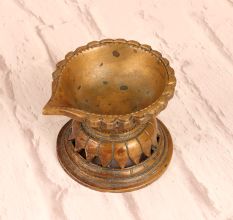 Indian Handmade Finest Brass Diya Oil Lamp for Rituals