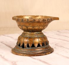 Indian Handmade Finest Brass Diya Oil Lamp for Rituals