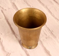 Plain Brown Finish Handcrafted Brass Holy Panchpatra Cup