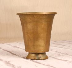 Plain Brown Finish Handcrafted Brass Holy Panchpatra Cup