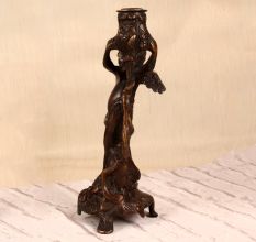 Handmade Dark Finish Brass Angel Candle Stand for Decoration