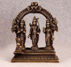 Vintage Antique Finish Brass Ram Darbar for Prayer Room