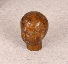 Brown Handmade Brass Small Lady Head for Home Decor