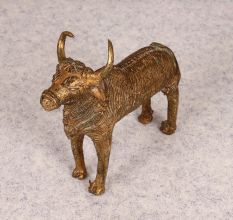 Vintage Handmade Brass Tribal Nandi in Standing Position