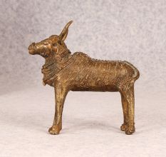 Vintage Handmade Brass Tribal Nandi in Standing Position