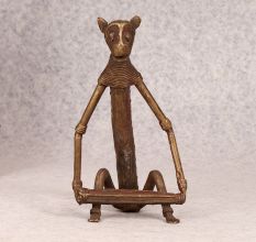 Handcrafted Vintage Brass Tribal Monkey in Sitting Position