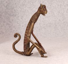 Handcrafted Vintage Brass Tribal Monkey in Sitting Position