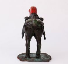 Handmade Dark Finish Iron Horse Statue in Pair