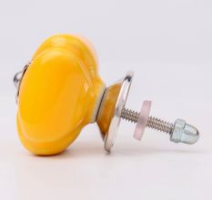 Mustard Handmade Ceramic Square Cabinet Knob