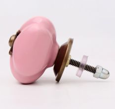 Pink Handmade Ceramic Square Cabinet Knob