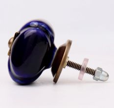 Navy Blue Handmade Ceramic Square Cabinet Knob