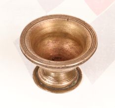 Handmade Brown Brass Holy Kumkum Cup in Vintage Finish