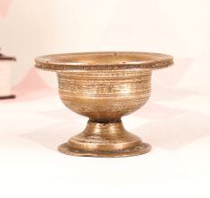 Handmade Brown Brass Holy Kumkum Cup in Vintage Finish