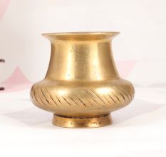 South Indian Handmade Sturdy Brass Holy Water Pot for Decoration
