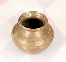 Handmade Premium Brass Holy Water Pot with Carving