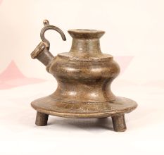Vintage Finish Brass Hookah Base from Central India