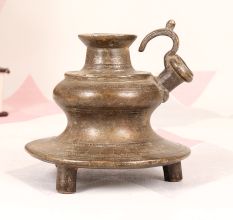 Vintage Finish Brass Hookah Base from Central India