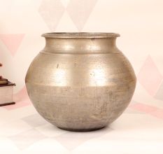 Vintage White Metal Holy Water Pot from Karnataka for Decoration