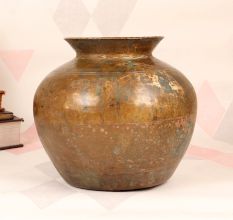 Himalayan Art Plain Finish Brass Holy Water Pot for Indoor Decor