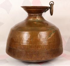 Vintage Himalayan Art Holy Brass Pot for Indoor Decoration