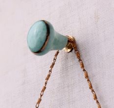Sea Green Crackle Ceramic Wall Hook