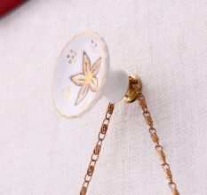 Golden Flower Ceramic Wall Hook