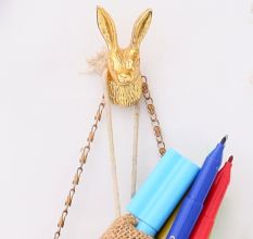 Golden Rabbit Metal Wall Hook
