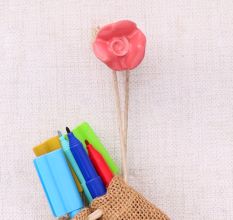 Pink Small Rose Ceramic Wall Hook