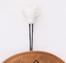 White Handmade Cow Face Ceramic Wall Hook